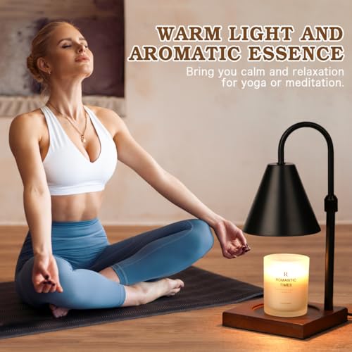 Modern Candle Warmer Lamp with Timer, Dimmable Candle Lamp Warmer, Mothers Day Birthday Gifts for Women Men, Black Candle ...