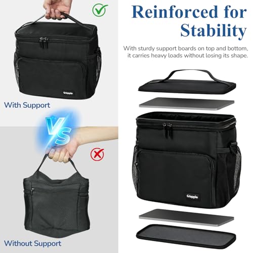 Gloppie Flight Crew Lunch Bag with Luggage Trolley Sleeve - Professional Insulated Cooler Bag for Flight Attendants & Pilo...