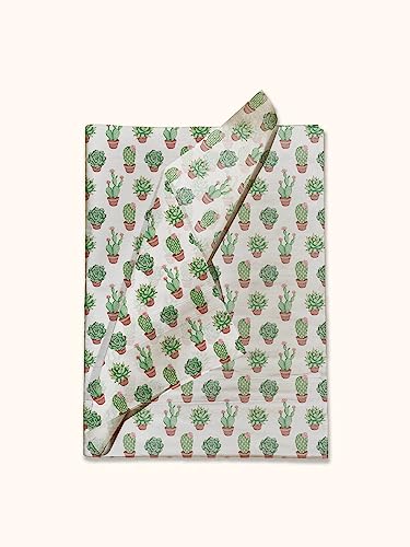 Succulent Printed Tissue Paper for Gift Bags or Boxes and Wrapping - Bulk Cactus Decorative Art Tissue Paper for Packaging...