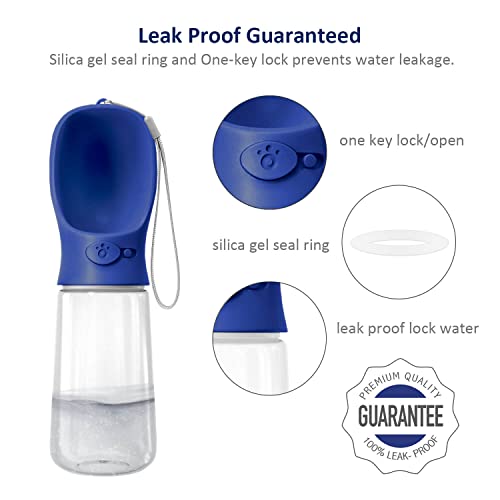 WePet Portable Dog Water Bottle with Food Container, 19 OZ + 6 OZ, Leak Proof Puppy Water Dispenser with Drinking Feeder f...