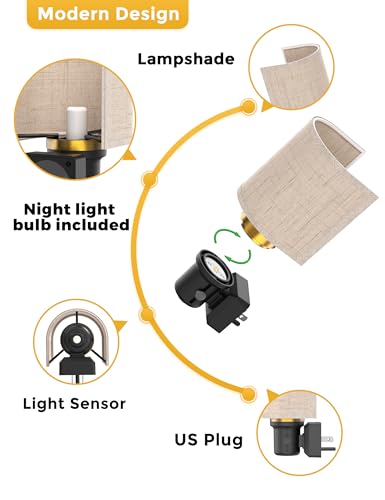 L LOHAS LED Night Lights Plug into Wall, Plug in Night Light Dimmable, Farmhouse Decorative Nightlights Plug in Wall, Ligh...