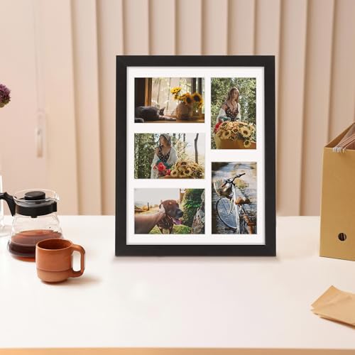 DUENPY 11x14 Collage Picture Frame, 4x6 Collage Picture Frame, Displays Five 4x6 inch Photos, or 11x14 (Without Mat) Wall ...