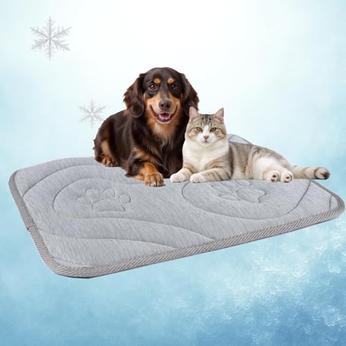Pawhoo Dog Cooling Mat, Reversible Cool & Warm Pet Orthopedic Pad, Thick Mat for Summer & Winter, Machine Washable, Portab...
