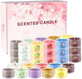 AYIQIW 40 Pack Scented Candle Set, 10 Fragrances, 35g Natural Soy Wax Candles with Smokeless Cotton Wicks, Ideal for Home ...