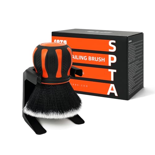 SPTA Ultra Soft Detailing Brush, Car Detail Brush, Orange Handle XL Synthetic Brush - Ultra Soft Bristles, Comes with Stor...