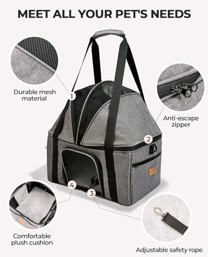BurgeonNest Top-Expandable Large Cat Carrier, Soft Sided Cat Bag Carrier for Medium Large Pet Up to 15 lbs, Upgraded Small...