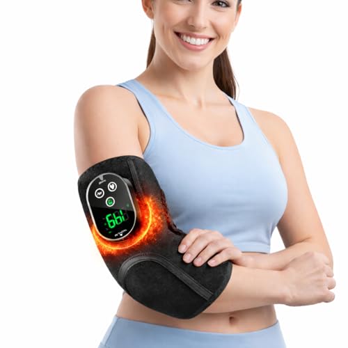 Cordless Elbow Heating Pad for Pain Relief, Arm Massager, Elbow Massager for Tennis Elbow, Arm Heating Pad with Massage, W...