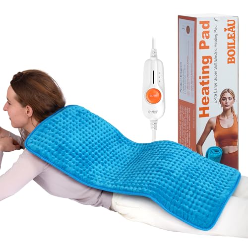 Boileau Electric Heating Pad for Back Pain and Period Cramps Relief, 17"x33" Extra Large XXXL, 3 Heating Levels Heat Pad w...