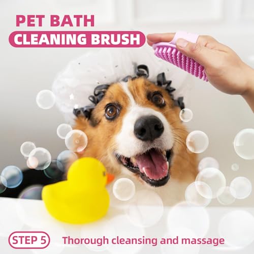 KUEIOX Pet Grooming Kit - 7 PCS Deshedding Brush Set with Slicker, Undercoat Rake, Bath Brush & Nail Clipper for Short & L...