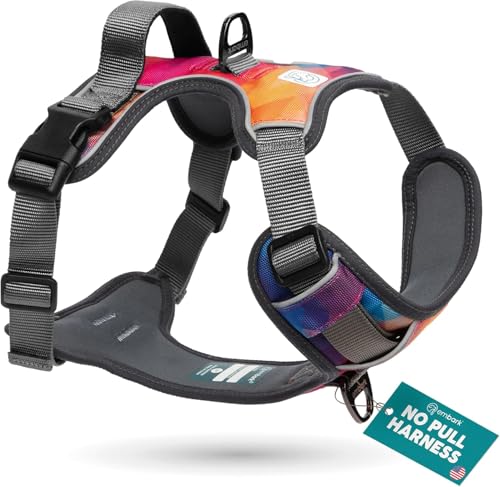 Embark Adventure No Pull Dog Harness, Reflective Trim No Pull Harness for Medium Sized Dog - Military Grade Nylon, Front C...