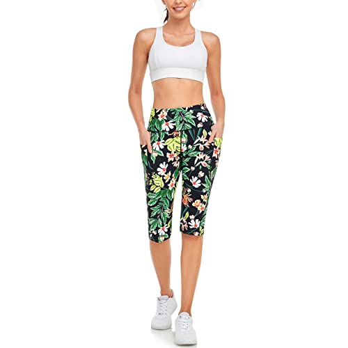 RIMLESS 7 Women's Leggings with Pockets High Waist Cotton Yoga Pants Workout Running Athletic Capris