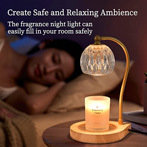 kaakuuki Candle Warmer Lamp,Candle lamp,Vintage Crystal Candle Wax Warmer,Heat Adjustable,Birthday Gifts for Women mom,wit...