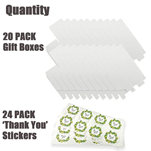 Frantis 5x5x5 White Gift Boxes 20 Pack, Small Cube Present Boxes with Lids for Birthday, Wedding, Christmas, Cupcake, Brid...