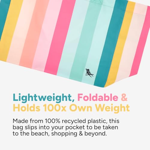 Dock & Bay Everyday Beach Tote Bag - Reusable Carrier Bag for Daily Use - Carries Up to 10kg - 100% Recycled Materials