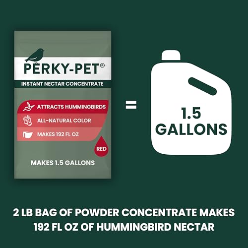 Perky-Pet Hummingbird Instant Nectar Powder Concentrate - 2 lb Bag - 244SFB - Makes 192 oz of Humming bird Liquid Food Nec...