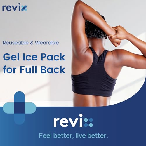 REVIX XXL Full Back Ice Pack Wrap, Reusable Gel Cold Compress for Upper and Lower Back, Long-Lasting Flexible Ice Pack for...