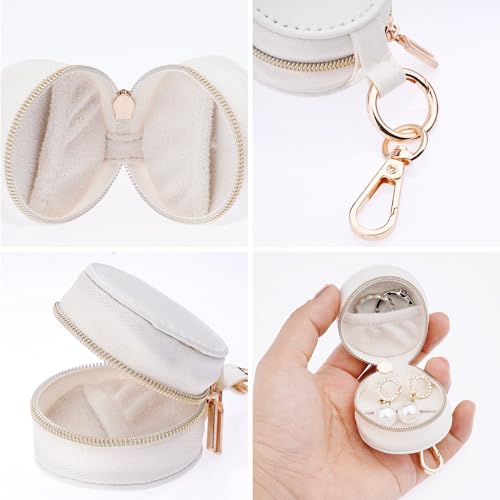 Hmxpls Portable Ring Holder Keychain, Mini Sports Jewelry Holder Box, Small Travel Ring Earring Stud Necklace Storage Case...