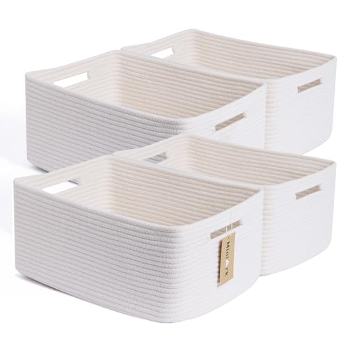 MiniArk Large Storage Baskets for Organizing, Closet Shelf Baskets for Clothes Blanket Towels, Baby Nursery, Toy Bins Box,...