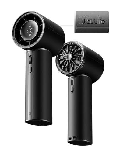 JISULIFE Handheld Fan Pro1 Mini - Refined Utility: Elite PU Leather, 30 Hour Cooling Power, Aroma Pod, 100-Speed Precisio...