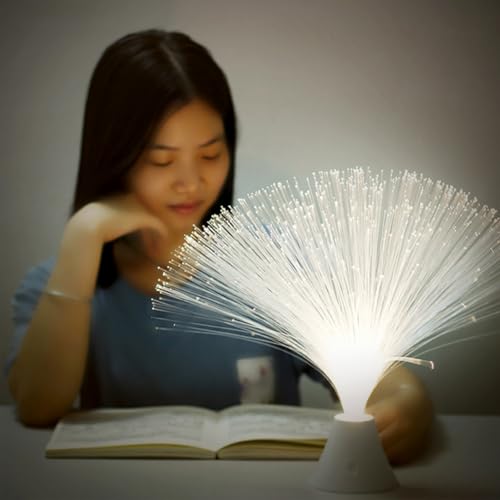 Fiber Optic Lamp, LED Colourful Changing Centerpiece Sensory Multicolor Light Fountain Ice Calming Mood Bedroom Nightlight...