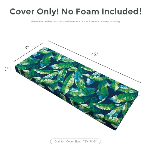 Magpie Fabrics Patio Bench Loveseat Cushion Covers (Replacement Cover only, No Insert!), Waterproof Fade Resistant Swing C...