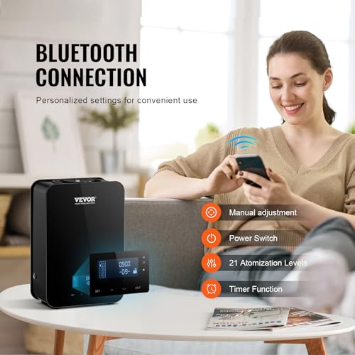 VEVOR Upgrade HVAC Scent Diffuser, Smart Scent Air Machine for Home, 180ML with Cold Air Technology, Waterless Essential O...