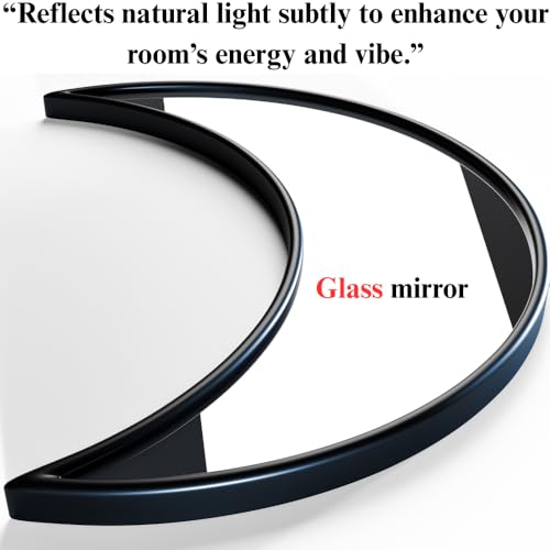 Black Magic Witch Moon Mirror – Announcing Love Gothic and Boho Home Wall Decor - Glass Moon Phase Mirror Set with Crystal...