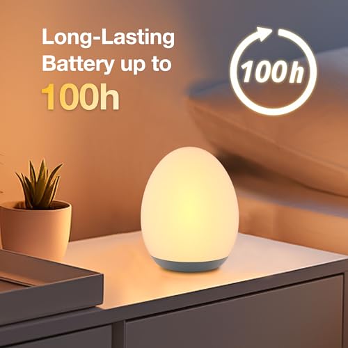 JolyWell Night Light for Kids, Baby Night Light with 7 Colors Changing Mode & Stepless Dimming, Nursery Night Light BPA Fr...