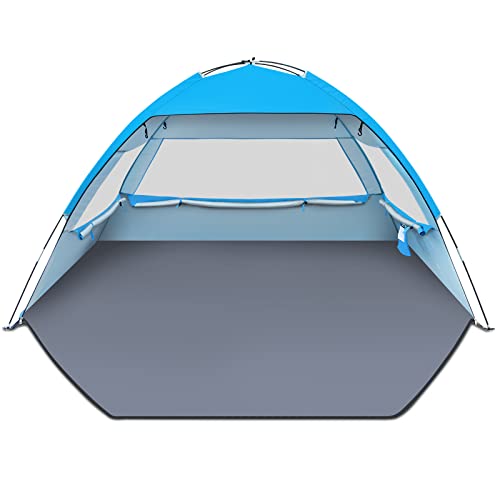 Gorich Beach Tent Sun Shelter for 3/4/6/8/10 Person with UPF 50＋ UV Protection, Lightweight & Easy Setup Beach Shade Canop...