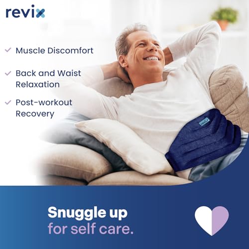 REVIX Microwavable Heating Pad for Back, Extra Large Microwave Heating Wrap for Waist, Stomach, and Shoulders, Moist Heat ...