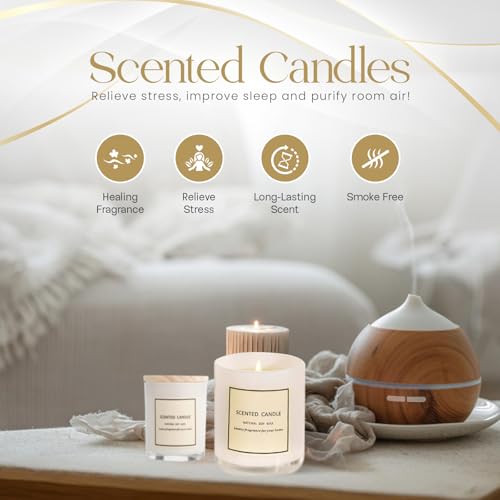 Candles Gifts for Women – 4 Pack Scented Soy Candles Gift Set with Mint, Jasmine, Rose & Caramel – Non Toxic Soy Wax Candl...