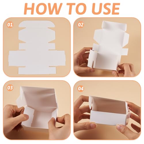 Craftdady 20pcs White Shipping Boxes 3.26"x2.36"x1.18" Foldable Paper Mailer Boxes for Small Business Small Gift Packaging...