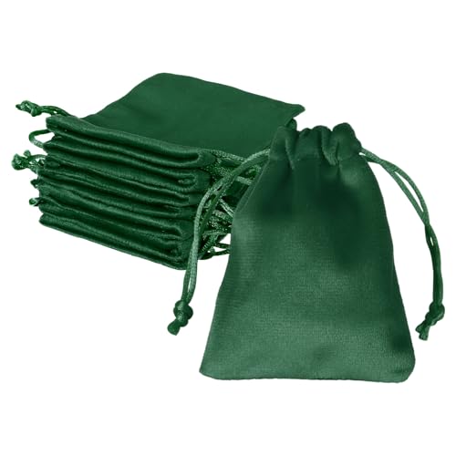 uxcell 12pcs Velvet Gift Bags, 2.8x3.5 Inch Small Jewelry Velvet Drawstrings Pouches Gift Bags for Wedding Favor Party Jew...