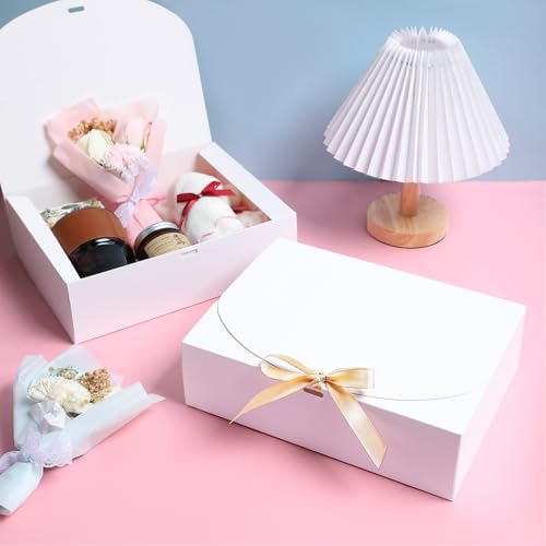 15 PCS Gift Boxes with Lids, 10.6x7.8x3.1 Inch Gift Boxes, Groomsmen Proposal Box, Luxury Gift Box with Ribbon for Bridesm...