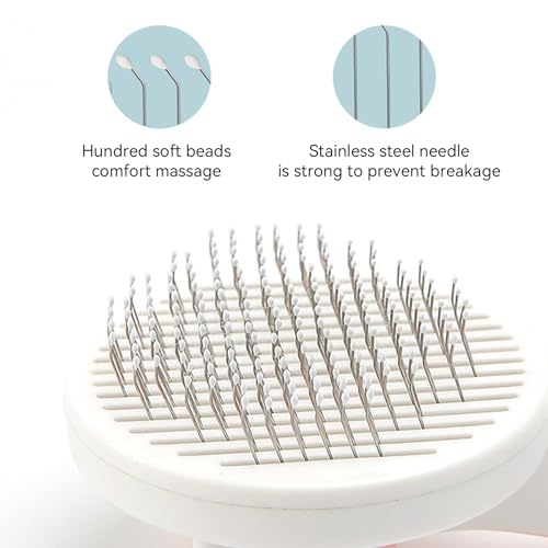 Pet Grooming Brush, Self Cleaning Slicker Brush for Dogs Cats, Gently Removes Loose Undercoat, Mats Tangled Hair, for Pet ...