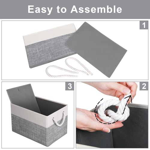 Fab totes Storage Bins [3-Pack], Foldable Storage Baskets for Organizing Toys, Books, Shelves, Closet, Large Storage Box w...