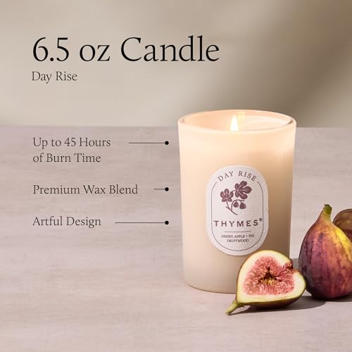 Thymes Scented Candles for Home Decor - Luxury Home Fragrance Gifts for Women & Men (6.5 oz, Day Rise)