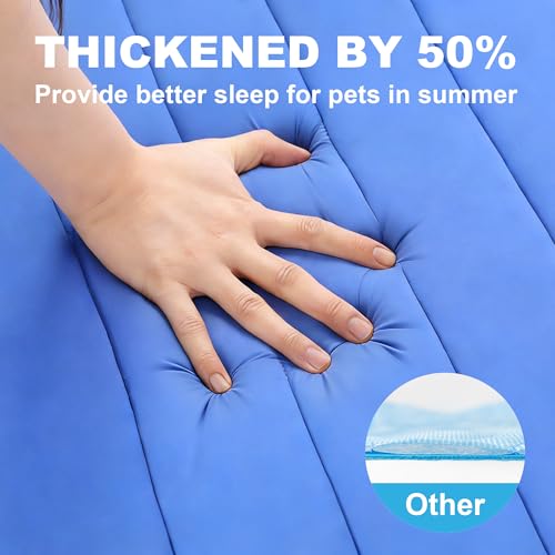 Dog Cooling Mat, Cold Memory Sponge Cooling Mat for Dog,Foldable Crate Pet Bed & Non-Slip, (Q-Max > 0.45) Long-Lasting Coo...