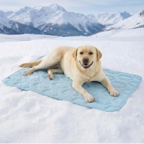 LE SURE Dog Cooling Mat for Extra Large Dogs -Q-Max>0.5 XL Breathable Thin Cool Crate Pad with Chill Cold Fiber and Innova...