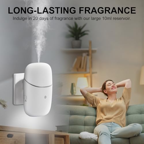 Tediselu Essential Oil Diffuser for Home, Cold Waterless Diffuser with Low/High Switch, Plug in Diffuser with Night Light,...