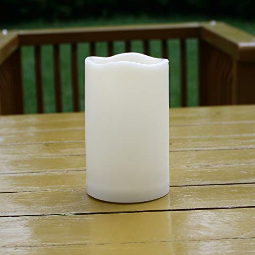 Waterproof Outdoor Flameless Pillar Candle with Timer Battery Operated Electric LED Candle Set for Gift Home Décor Party W...