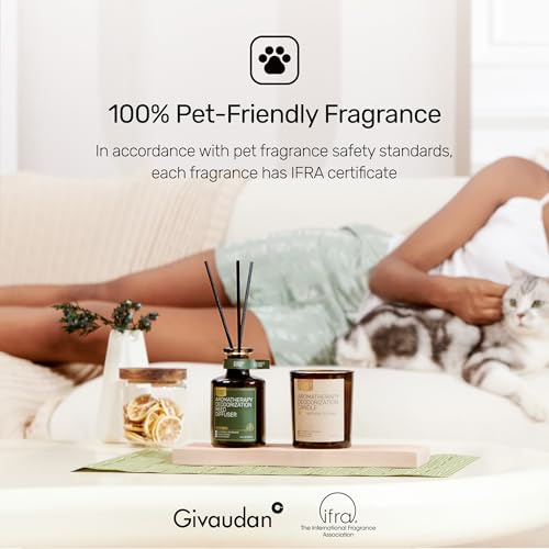FURRYPURR Reed Diffuser for Pet Odor Elimination, Lavender Cedar, Non-Toxic & Pet-Friendly Air Freshening, 6 Oz