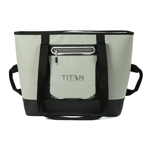 Titan by Arctic Zone Soft Sided Cooler Tote, Insulated Bag with Handle, Shoulder Strap, and Zipper for Lunch, Picnic, and ...