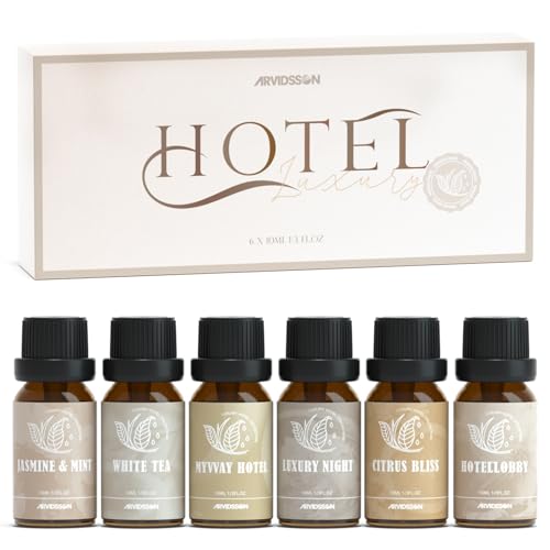 ARVIDSSON Hotel Diffuser Oils Gift Set, Hotel Scent Essential Oils for Diffuser, Luxury Fragrance Oil Blend - Jasmine & Mi...