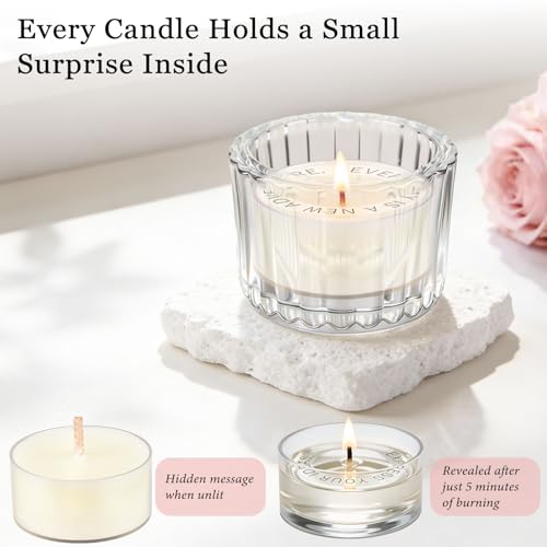 TUZELIYA Secret Hidden Message Candles (12 Pack, 12 Scents) - Birthday Gift for Her, Mothers Day Gifts for Mom, Reveals Qu...