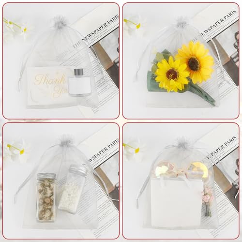Organza Bags 7x9 inch - Large Mesh Bags Drawstring Organza Gift Bags Jewelry Pouch for Wedding Mother's Day Baby Shower Pa...