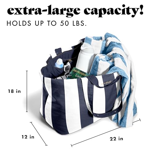 Fit & Fresh Large Beach Bag for Women - Extra Large Travel Tote With Pockets