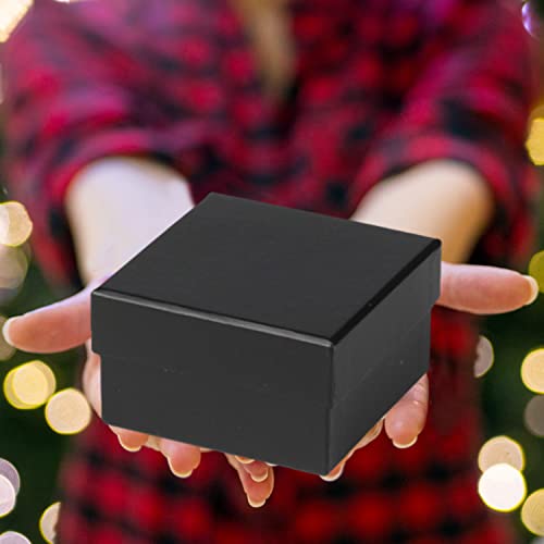 Oairse Small Gift Boxes with Lids Nesting Black Gift Boxes for Presents Set of 4 Present Boxes for Flower Arrangements Pap...