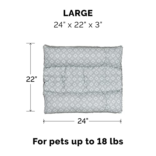 Furhaven Cat Bed for Indoor Cats, Washable w/ Removable Bolsters, For Pets Up to 18 lbs - Plush & Diamond Print Cuddle Loa...
