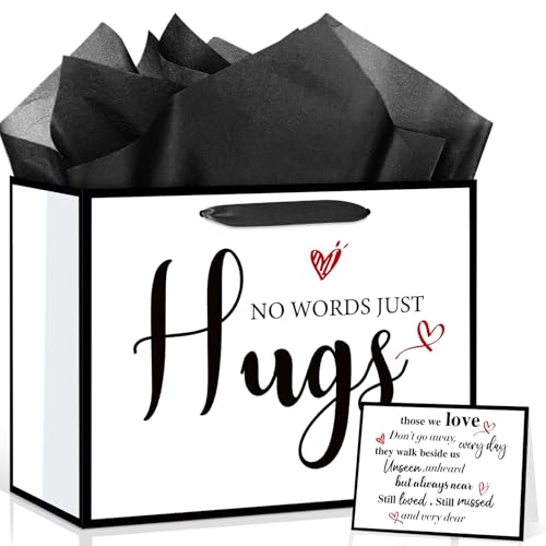 Sympathy Gift Bag for Loss of Loved One Sympathy Gifts Bag with Wrapping Paper and Card Large No Words Just Hugs Condolenc...